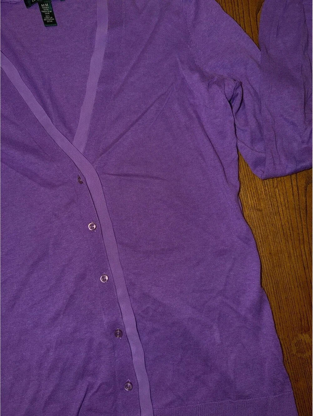 Lauren Ralph Lauren Cardigan Sweater Womens Medium Purple